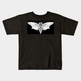 deadly cicada cigarra chicharra ecopop in totonac zentangle in alien death art Kids T-Shirt